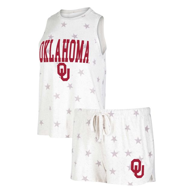 Concepts Sport Crème Oklahoma Sooners Agenda Stars Ensemble de nuit avec débardeur et short