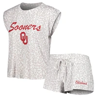 Concepts Sport Crème Oklahoma Sooners Montana T-shirt et short pour femme