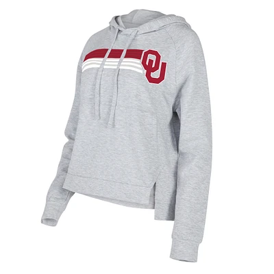 Chandail à capuchon raglan trois mélanges Oklahoma Sooners Cedar Concepts Sport pour femmes, gris