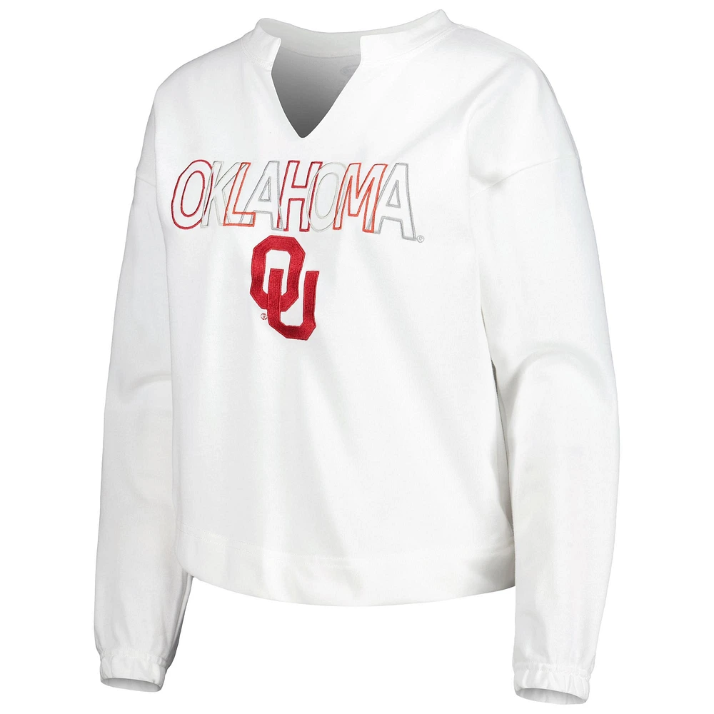 Concepts Sport Oklahoma Sooners Sunray T-shirt à manches longues et short pour femme Blanc