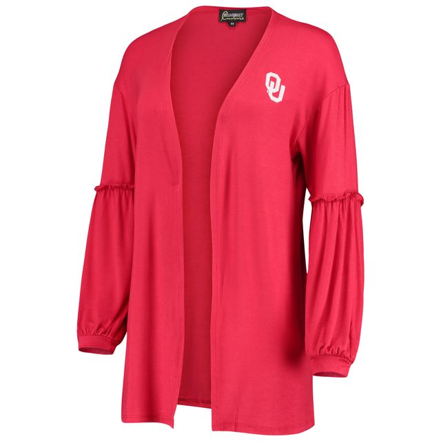 Cardigan cramoisi Oklahoma Sooners à manches boules décalées pour femme