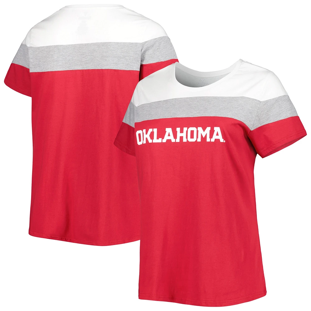 Women's Crimson Oklahoma Sooners Plus Split Body T-Shirt