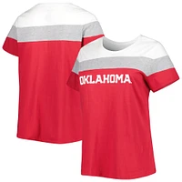 T-shirt fendu taille plus Oklahoma Sooners cramoisi pour femme