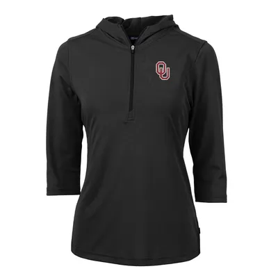 Oklahoma Sooners Cutter & Buck Women's Virtue Eco Pique 3/4 Sleeve Half-Zip Pullover Hoodie