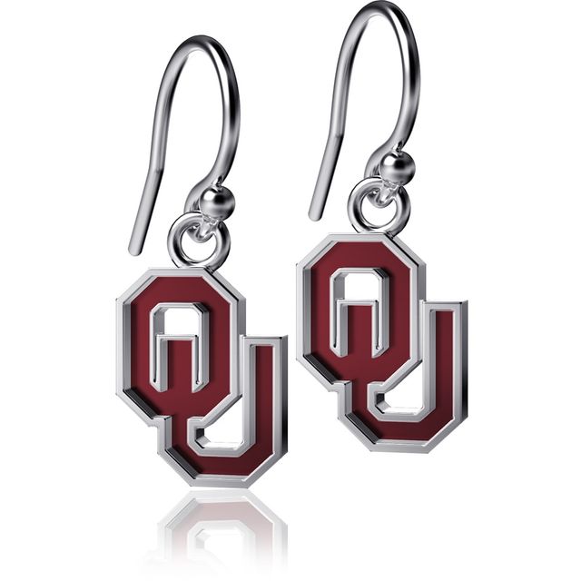 Boucles d'oreilles pendantes en émail argenté Oklahoma Sooners de Dayna Designs pour femme