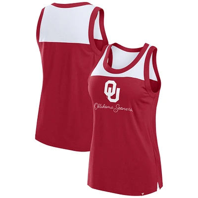 Débardeur color block Fanatics Crimson Oklahoma Sooners Crosley pour femmes