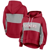 Sweat à capuche Fanatics Crimson Oklahoma Sooners Filled Stat Sheet pour femmes