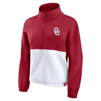 Women's Fanatics Crimson Oklahoma Sooners Fleece Half-Zip Jacket