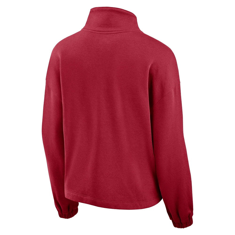 Women's Fanatics Crimson Oklahoma Sooners Fleece Half-Zip Jacket