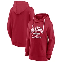 Sweat à capuche en polaire emblématique pour femme Fanatics Crimson Oklahoma Sooners
