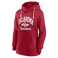 Sweat à capuche en polaire emblématique pour femme Fanatics Crimson Oklahoma Sooners