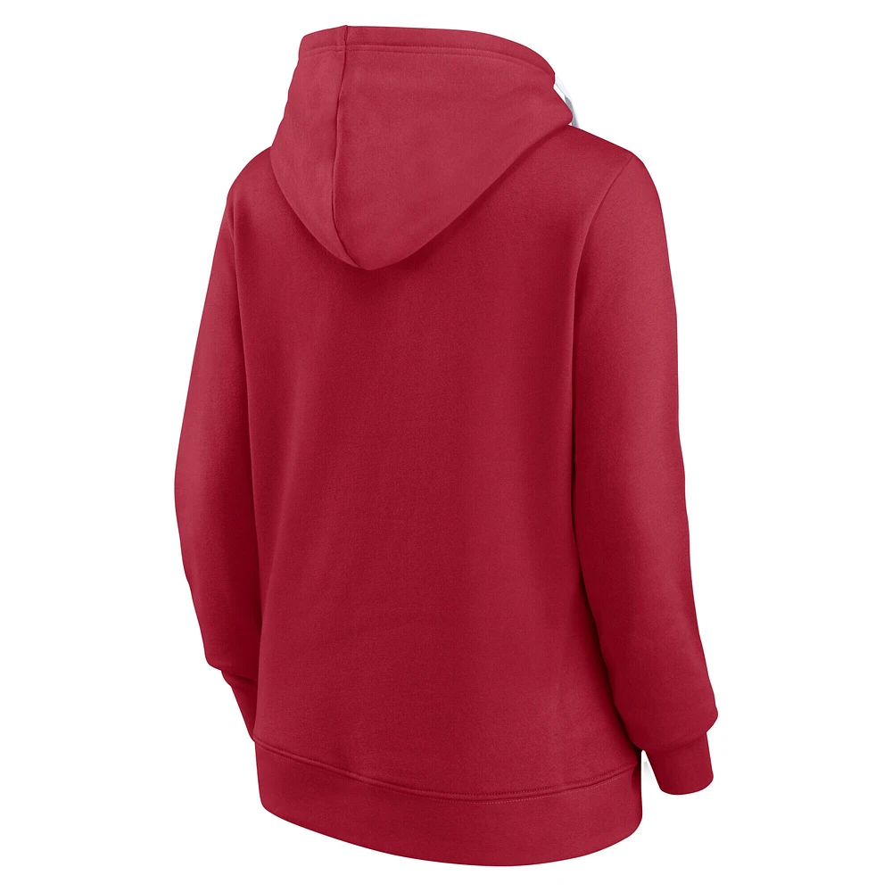Sweat à capuche en polaire emblématique pour femme Fanatics Crimson Oklahoma Sooners