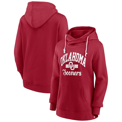 Sweat à capuche en polaire emblématique pour femme Fanatics Crimson Oklahoma Sooners