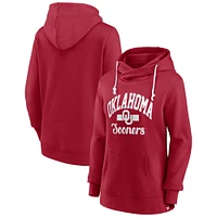 Sweat à capuche en polaire emblématique pour femme Fanatics Crimson Oklahoma Sooners
