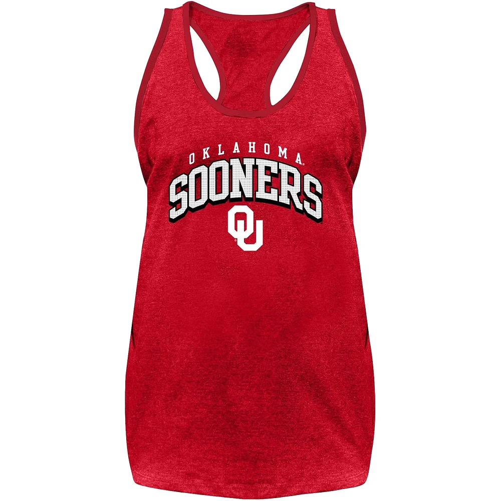 Women's Fanatics Crimson Oklahoma Sooners Plus Rhinestone Tank Top