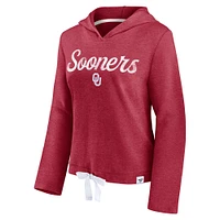 Sweat-shirt à capuche court True Classics pour femmes Fanatics Crimson Oklahoma Sooners