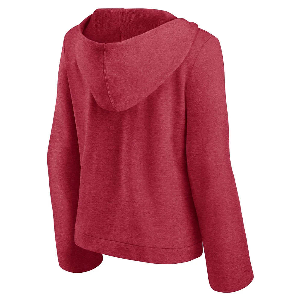 Sweat-shirt à capuche court True Classics pour femmes Fanatics Crimson Oklahoma Sooners