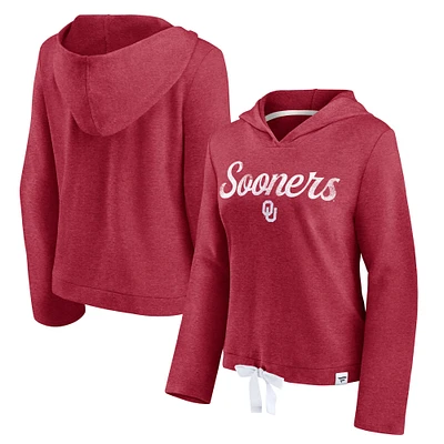 Sweat-shirt à capuche court True Classics pour femmes Fanatics Crimson Oklahoma Sooners