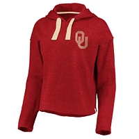 Women's Fanatics Crimson Oklahoma Sooners True Classics Cropped Pullover Hoodie