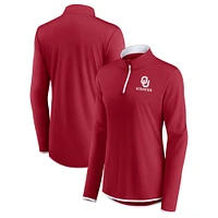 Haut à quart de zip Fanatics Crimson Oklahoma Sooners Worth the Drive pour femmes