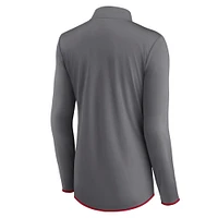 Women's Fanatics  Gray Oklahoma Sooners Corner Quarter-Zip Top