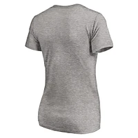 Women's Fanatics Gray Oklahoma Sooners Primary Logo V-Neck T-Shirt