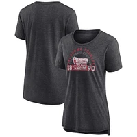 Women's Fanatics Heather Charcoal Oklahoma Sooners Badge Fade Tri-Blend T-Shirt