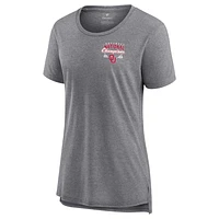 T-shirt à trois mélanges pour femmes Fanatics Heather Grey Oklahoma Sooners 2023 NCAA Softball Women's College World Series Champions