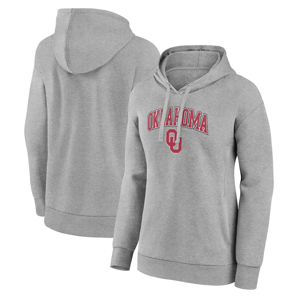 Women's Fanatics Heather Gray Oklahoma Sooners Campus Pullover Hoodie