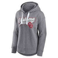 Women's Fanatics  Heather Gray Oklahoma Sooners Tail Sweep Pullover Hoodie