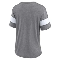 Women's Fanatics  Heather Gray Oklahoma Sooners True Classics Give It All Tri-Blend V-Neck T-Shirt