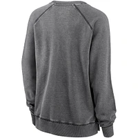 Chandail à enfiler rétro raglan Fanatics Heathered Charcoal pour femmes d'Oklahoma Sooners