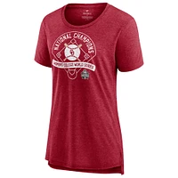 Fanatics pour femmes Heathered Crimson Oklahoma Sooners 2022 NCAA Softball Women's College World Series Champions Slide Schedule T-shirt