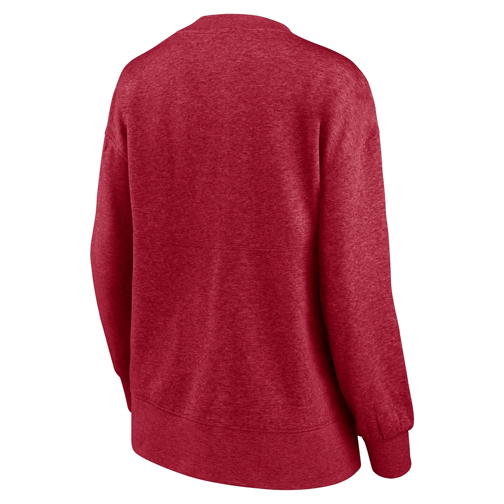 Chandail à capuchon Fanatics Heathered Crimson Oklahoma Sooners Jump Distribution pour femmes