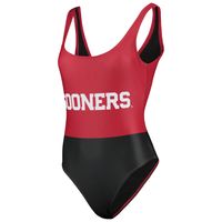 Women's FOCO Crimson Oklahoma Sooners One-Piece Bathing Suit