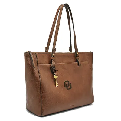 Oklahoma Sooners Fossil Women's Leather Rachel Tote - Brown