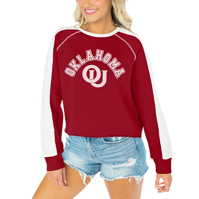 Sweat court Gameday Couture Crimson Oklahoma Sooners Blindside Raglan pour femme