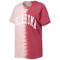 Women's Gameday Couture Crimson Oklahoma Sooners Find Your Groove Split-Dye T-Shirt