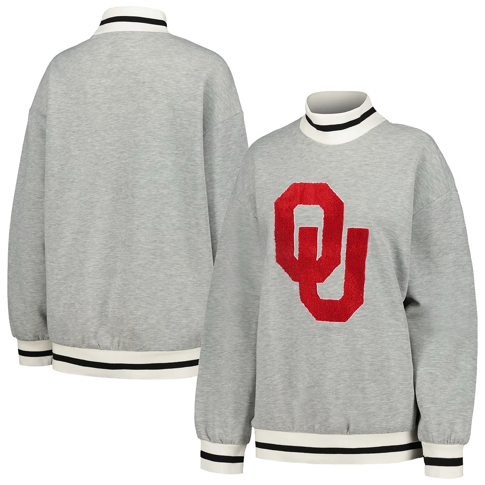 Sweat-shirt à col montant sportif Gameday Couture gris pour femme des Oklahoma Sooners It To Win