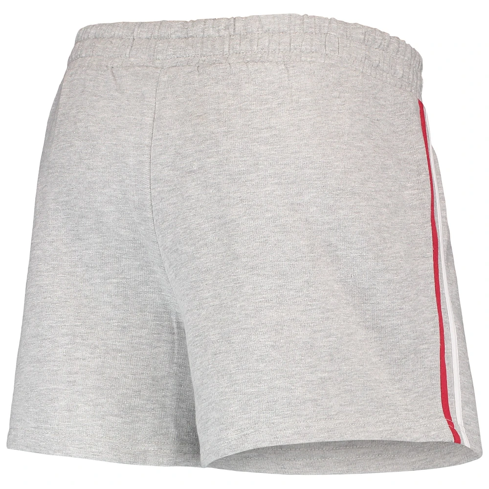 Women's Heathered Gray Oklahoma Sooners Plus 2-Stripes Shorts