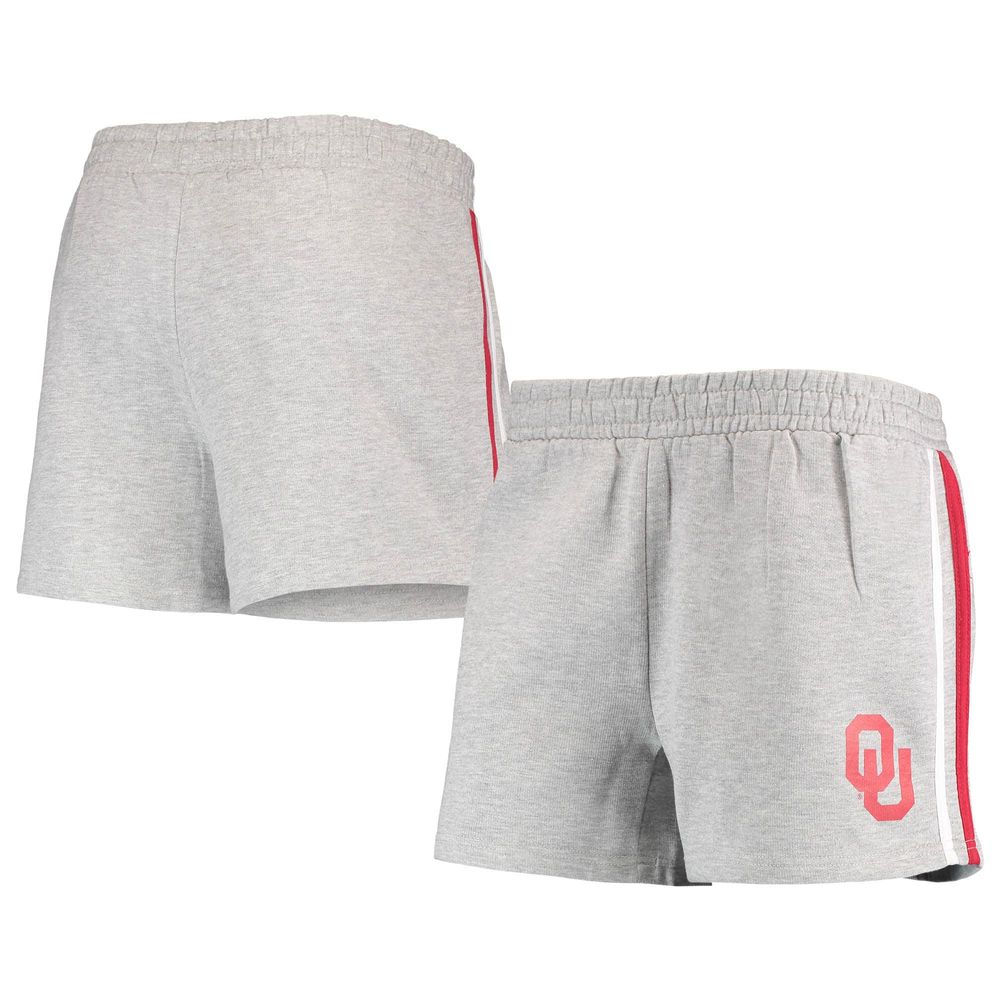 Women's Heathered Gray Oklahoma Sooners Plus 2-Stripes Shorts