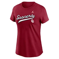 Women's Jordan Brand Crimson Oklahoma Sooners Local Script T-Shirt