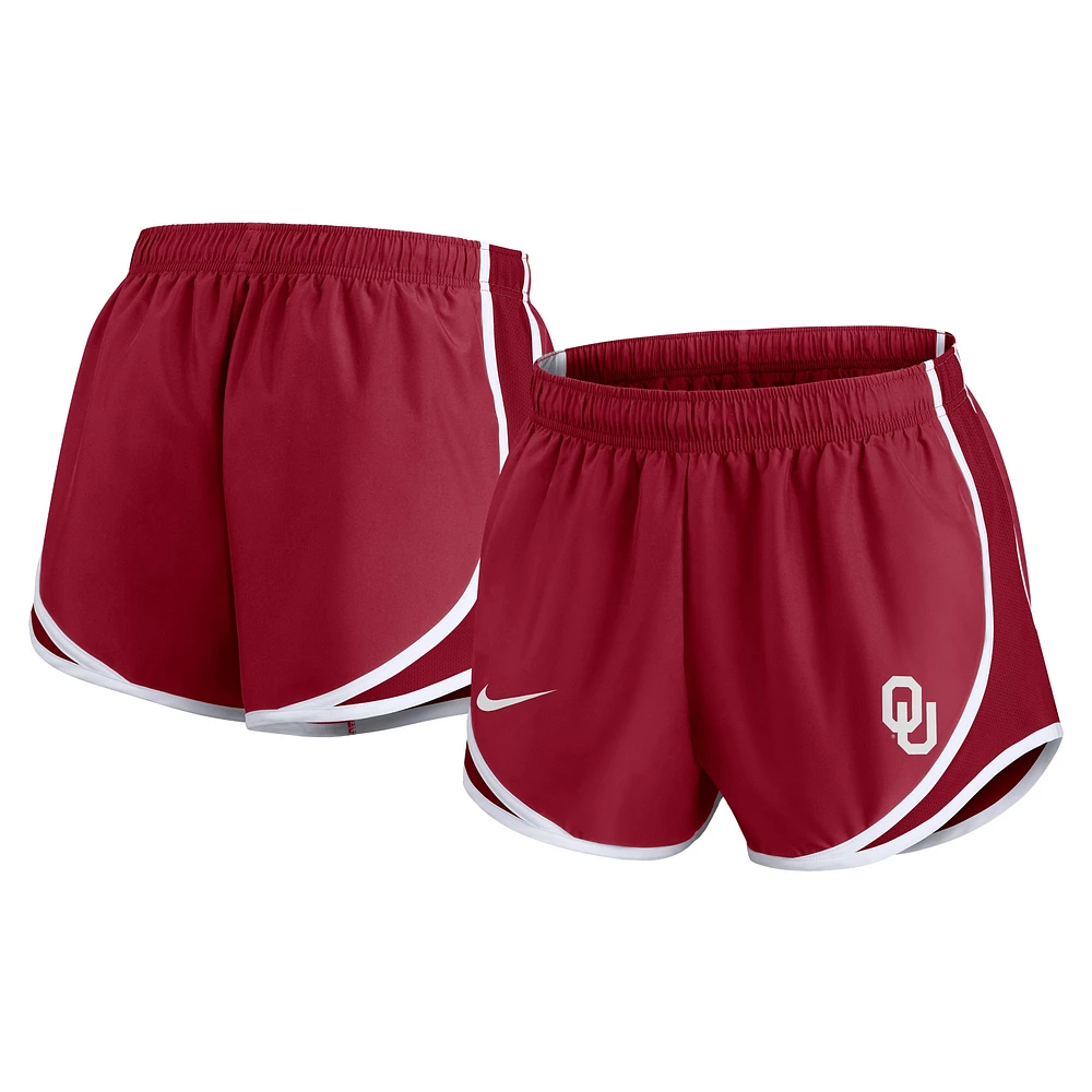 Women's Nike Crimson Oklahoma Sooners Primetime Tempo Performance Shorts