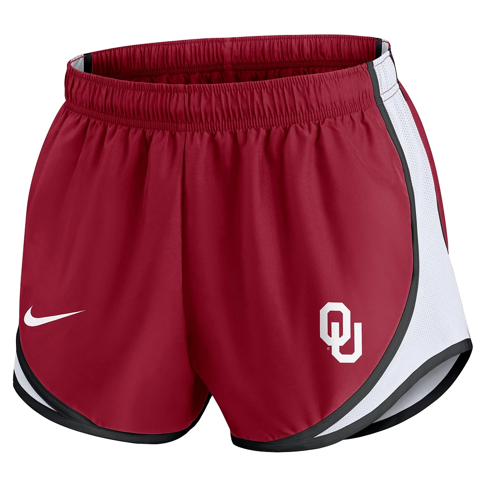 Women's Nike Crimson Oklahoma Sooners Spring Break Tempo Performance Shorts