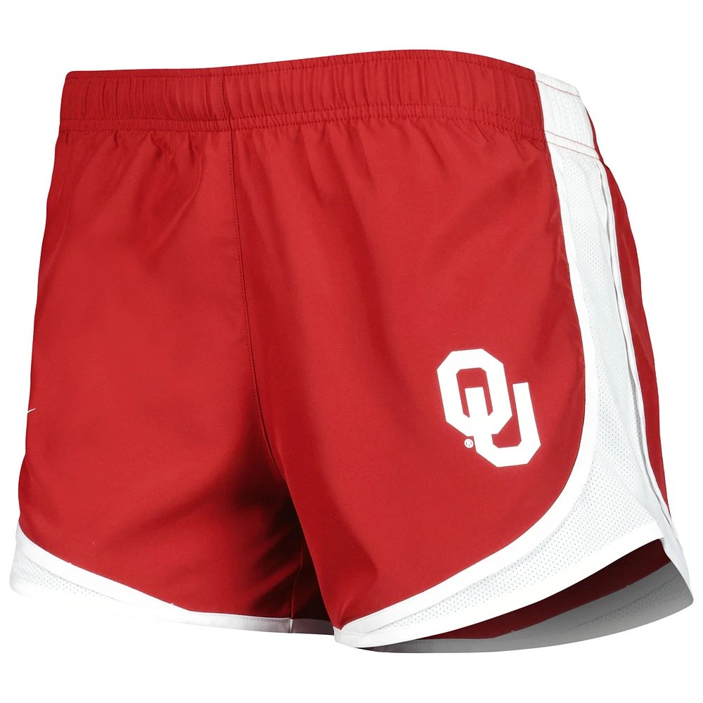 Short de performance Nike Oklahoma Sooners Tempo pour femme, cramoisi