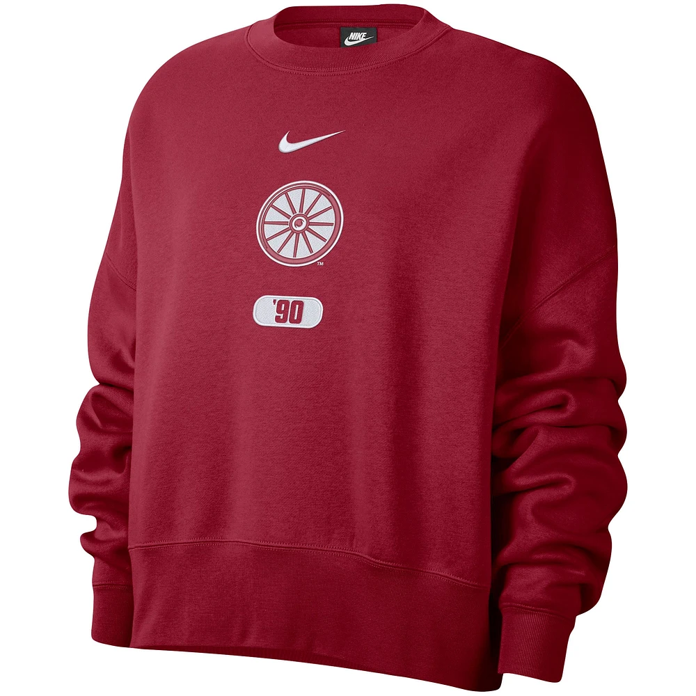 Sweat-shirt à enfiler en molleton pour femme Oklahoma Sooners Vault Every Day Nike Crimson