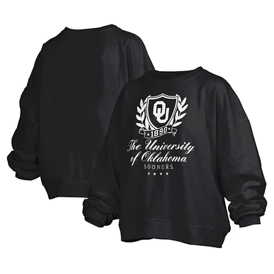 Sweat-shirt oversize noir Pressbox pour femme Oklahoma Sooners Big Aug Script Janice