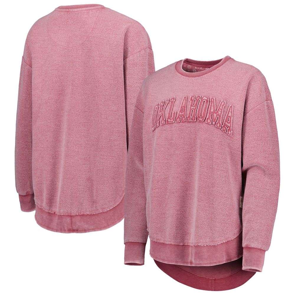 Women's Pressbox Crimson Oklahoma Sooners Ponchoville Pullover Sweatshirt