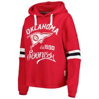 Women's Pressbox Crimson Oklahoma Sooners Super Pennant Pullover Hoodie