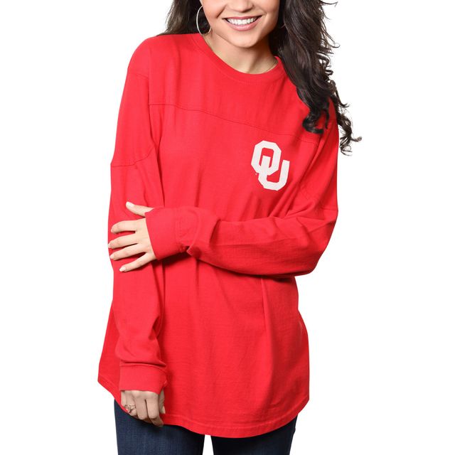 T-shirt surdimensionné à manches longues Pressbox Oklahoma Sooners The Big Shirt pour femmes